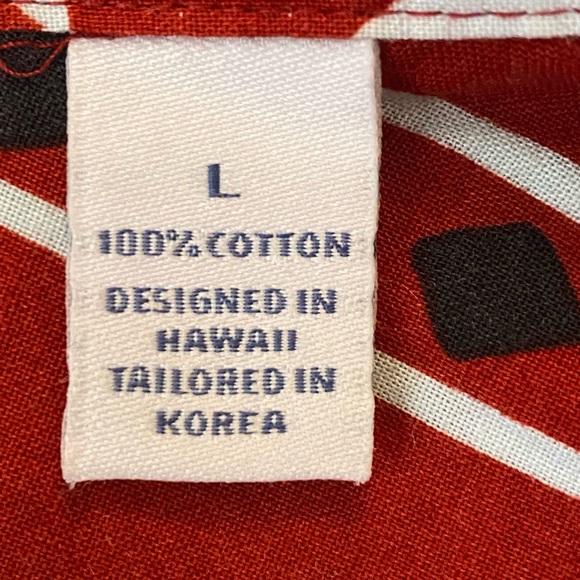 Reyn Spooner Joe Kealuha’s Red Blue Tropical Hawaiin Shirt Made In Hawaii size L - Picture 7 of 15